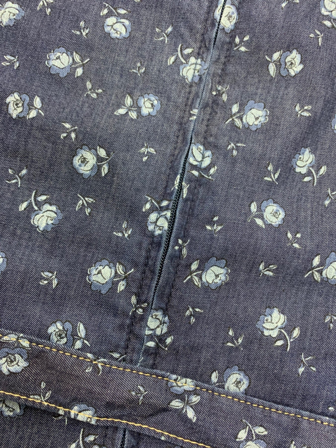 エムズグレイシー 小花モチーフ 511348 デニムワンピース 38 ネイビー フラワーモチーフ ITLOII1CK50K