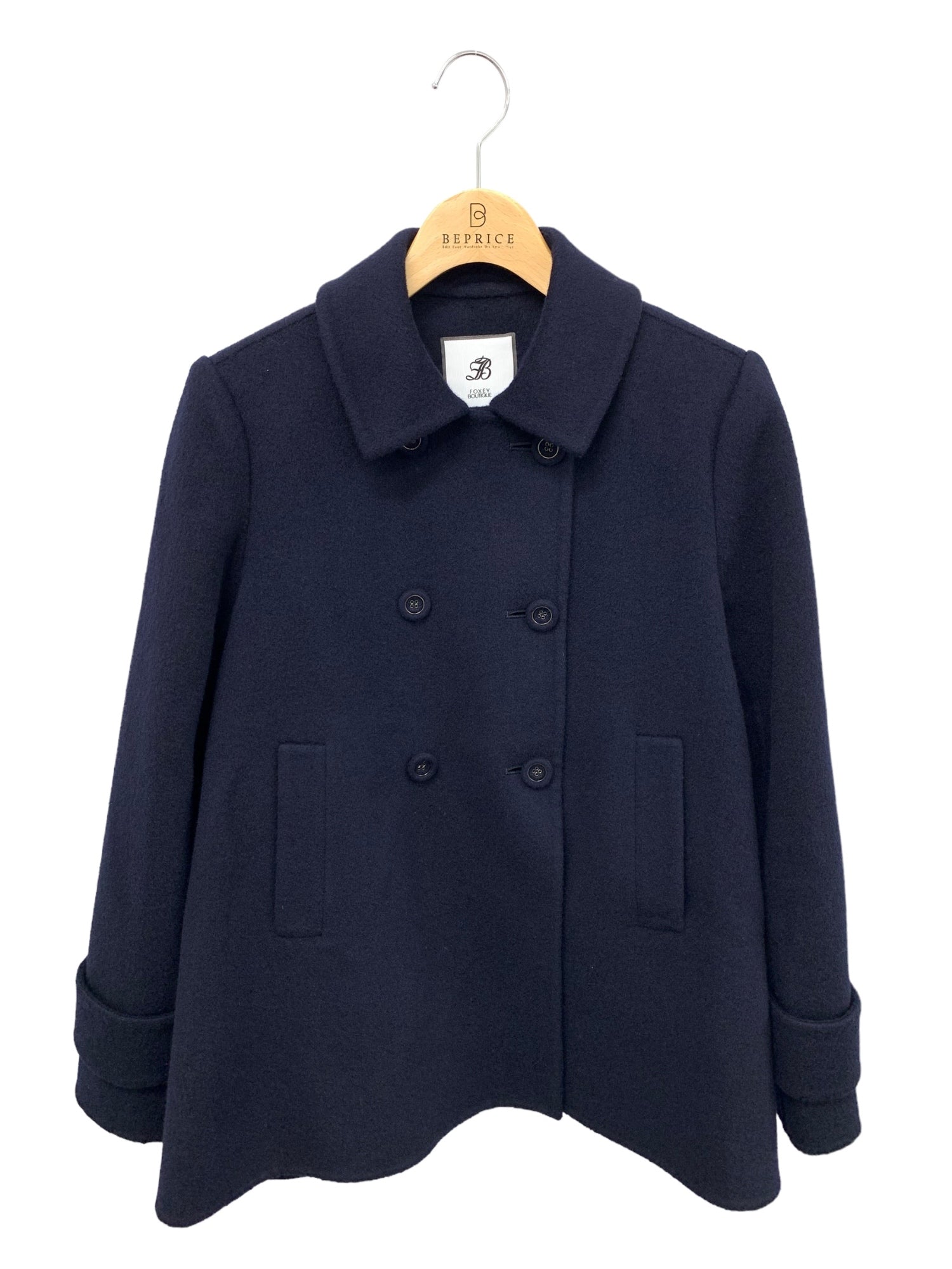 フォクシーブティック Coat Delancey 43702 ショートコート 38 ネイビー | 中古ブランド品・古着通販ビープライス