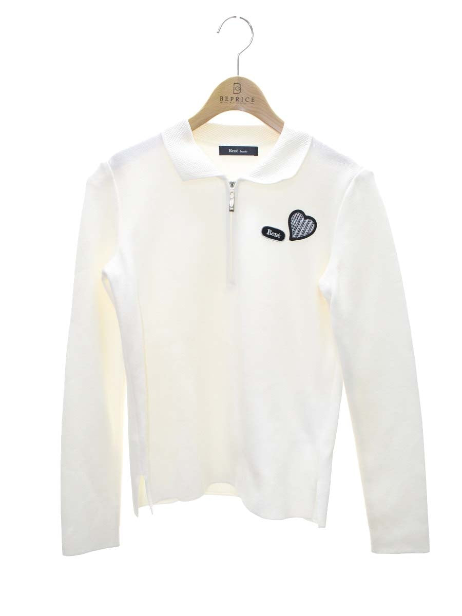 ルネ 5012330 ニット 34 ホワイト ハート ロゴ ワッペン | 中古