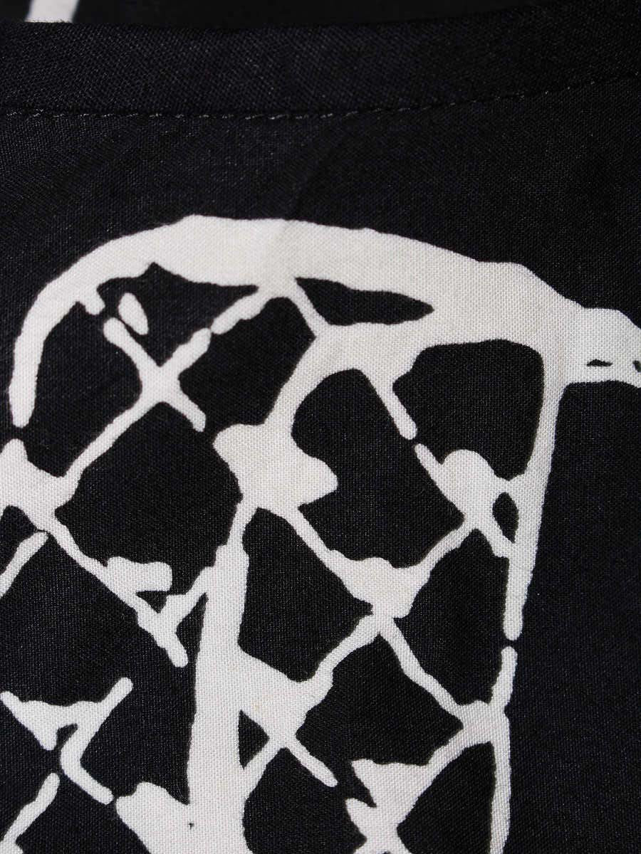 エムズグレイシー 527352 スカート 38 ブラック カメリア バッグ リボン プリントモチーフ ITDIRH2PJDY8