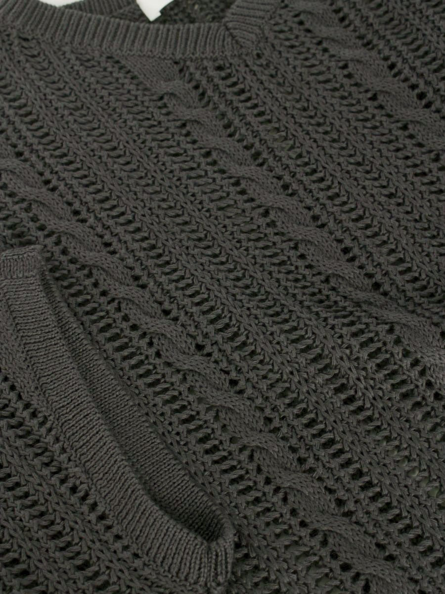 エブール ギマテープミックスパターン ニットトップス 39109800466 グレー IT2NT0TTRXNK 【SALE】