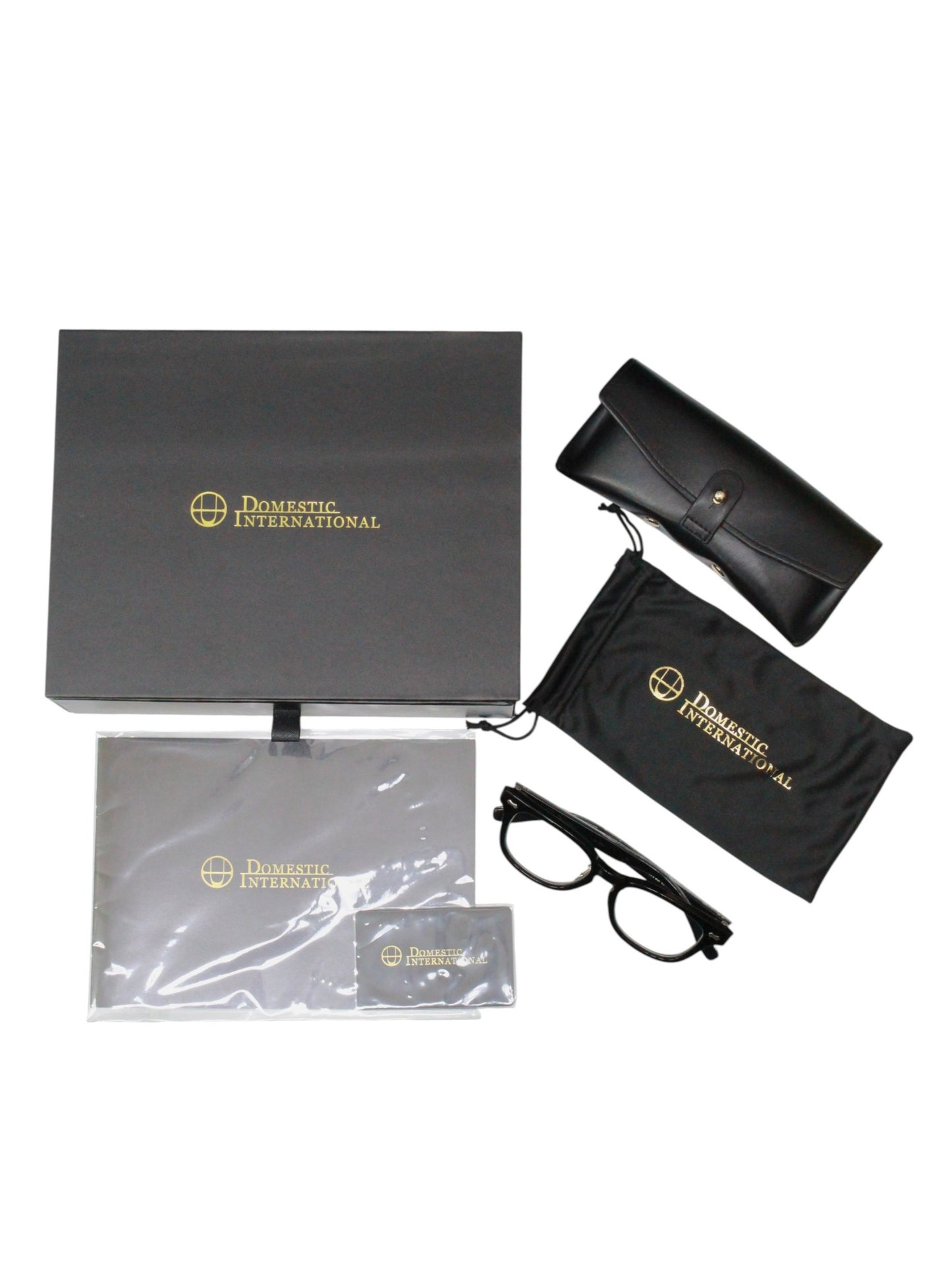 ドメスティックインターナショナル DI-1005 メガネ ブラック セルフレーム スクエア IT4NCSXJKMS4 【SALE】