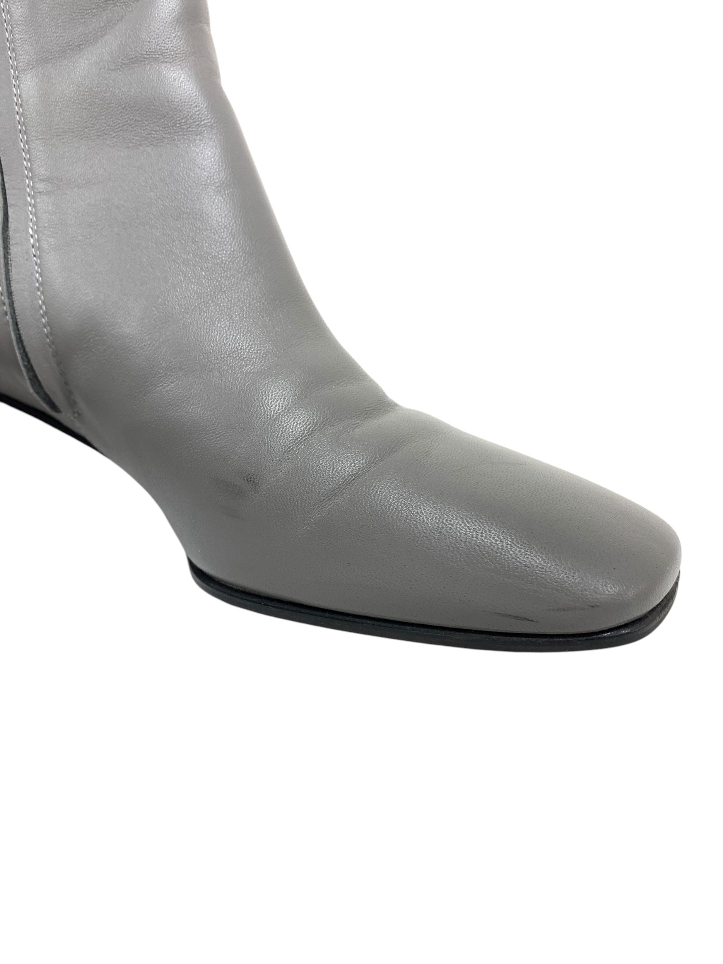 セルジオロッシ ブーツ 34.5 グレー レザー ショート IT0I2YCQH8KE 【SALE】