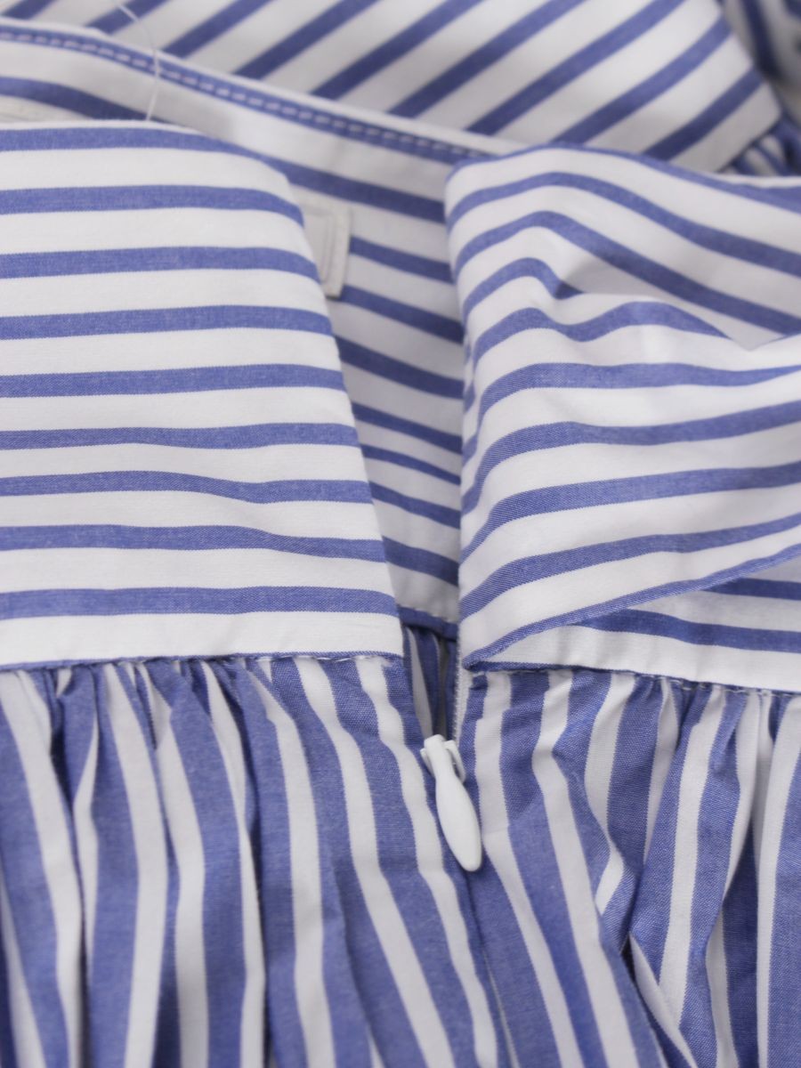 ブルックスブラザーズ コットン ストライプ ボウウエストベルト 100219438 マキシスカート 6 ブルー/ホワイト ITFRRWUYJOAZ