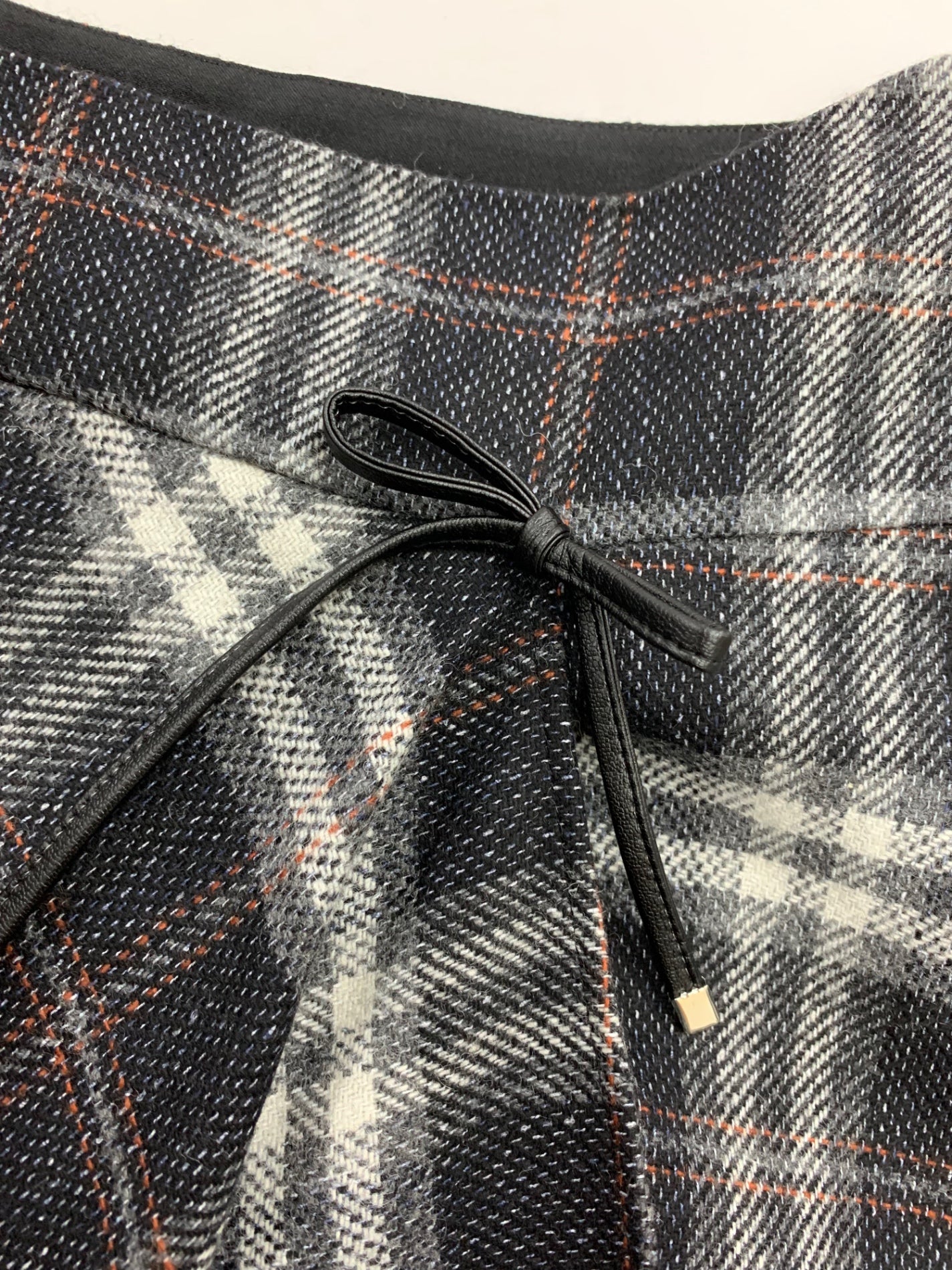 エムズグレイシー チェック柄 ラップ 417607 スカート 40 ブラック ウール混 ITPN0GBUG4OG 【SALE】