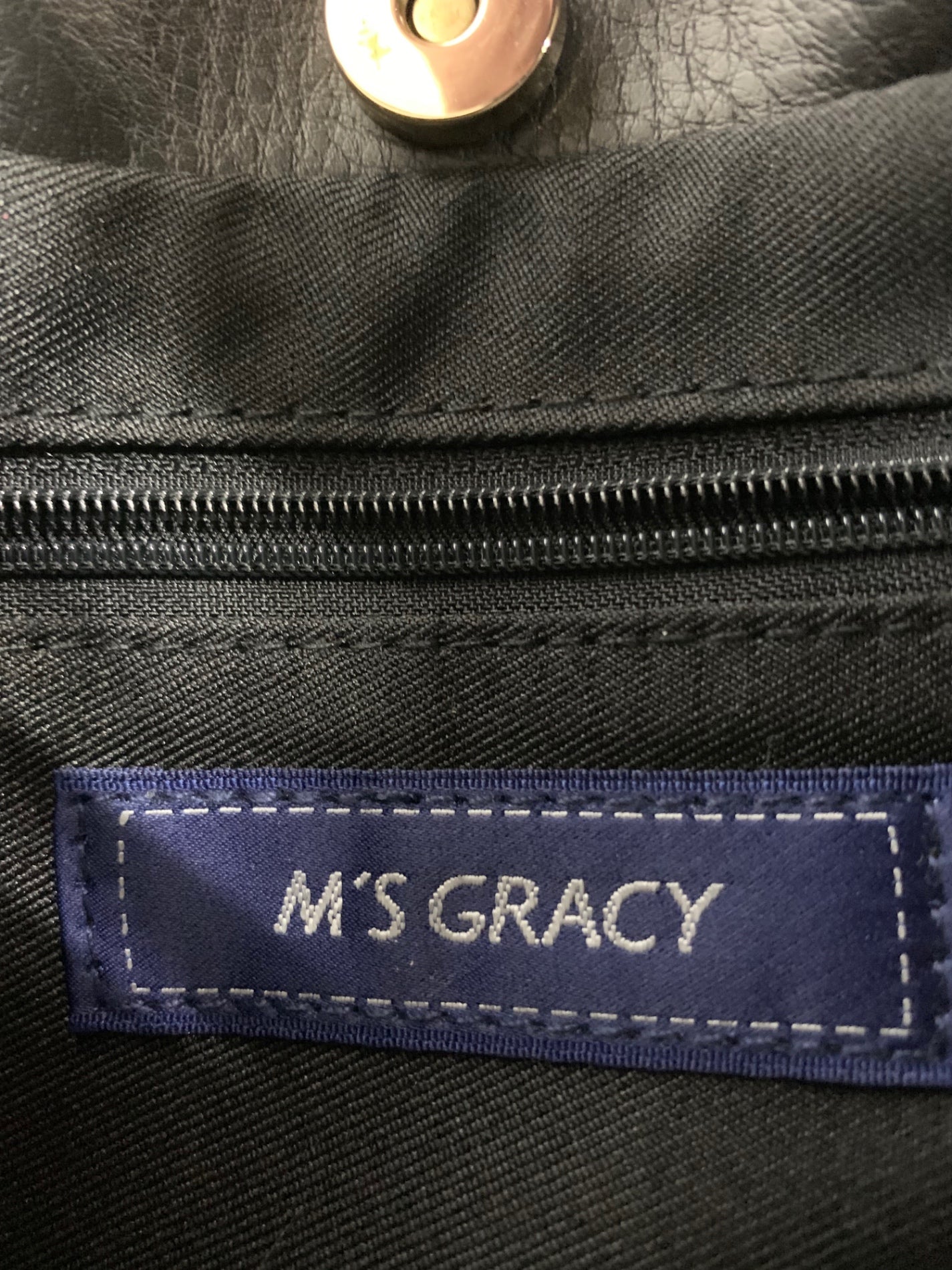 エムズグレイシー リボン付きトート 094516 トートバッグ ブラック リボン ITZUOL96TQDQ