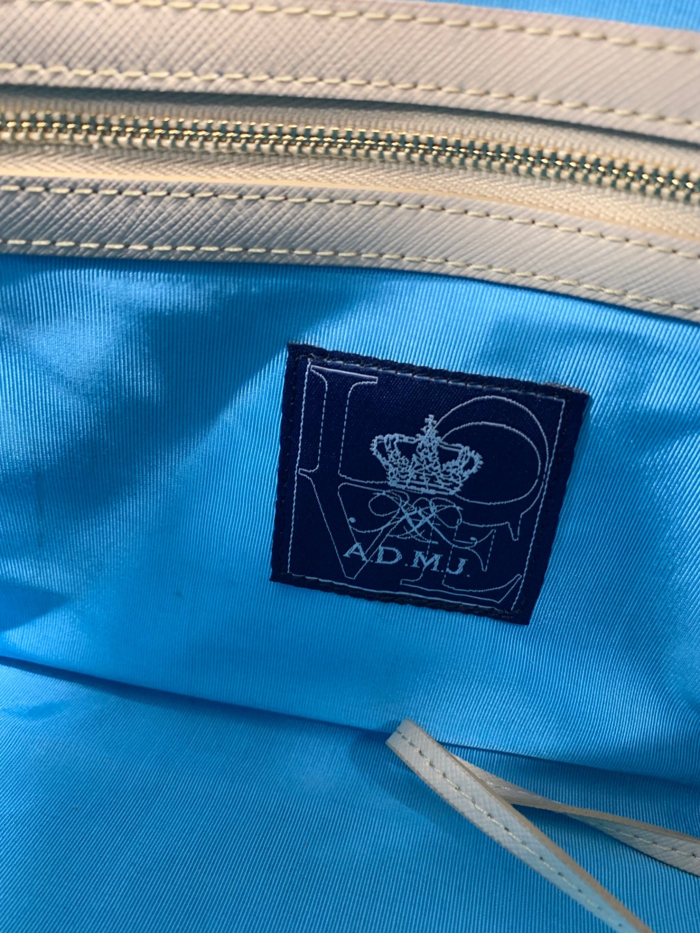 エーディーエムジェイ トートバッグ グレージュ ショルダー 2way レザー スワロフスキー IT1ML69CYCZU