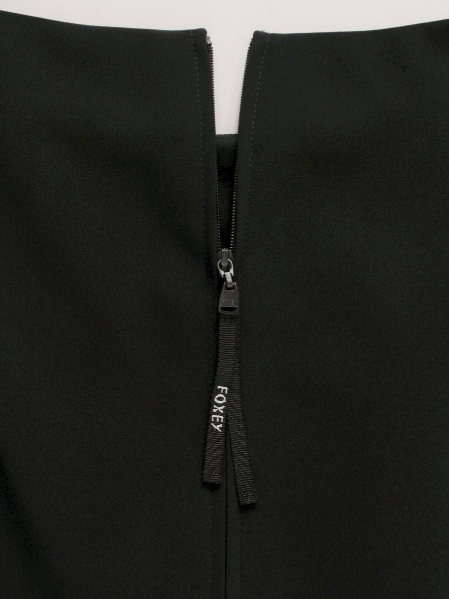 フォクシーニューヨーク Tuck&Gather Dress 38985 ワンピース 42 ブラック フリル ITGYVBU3CZ44