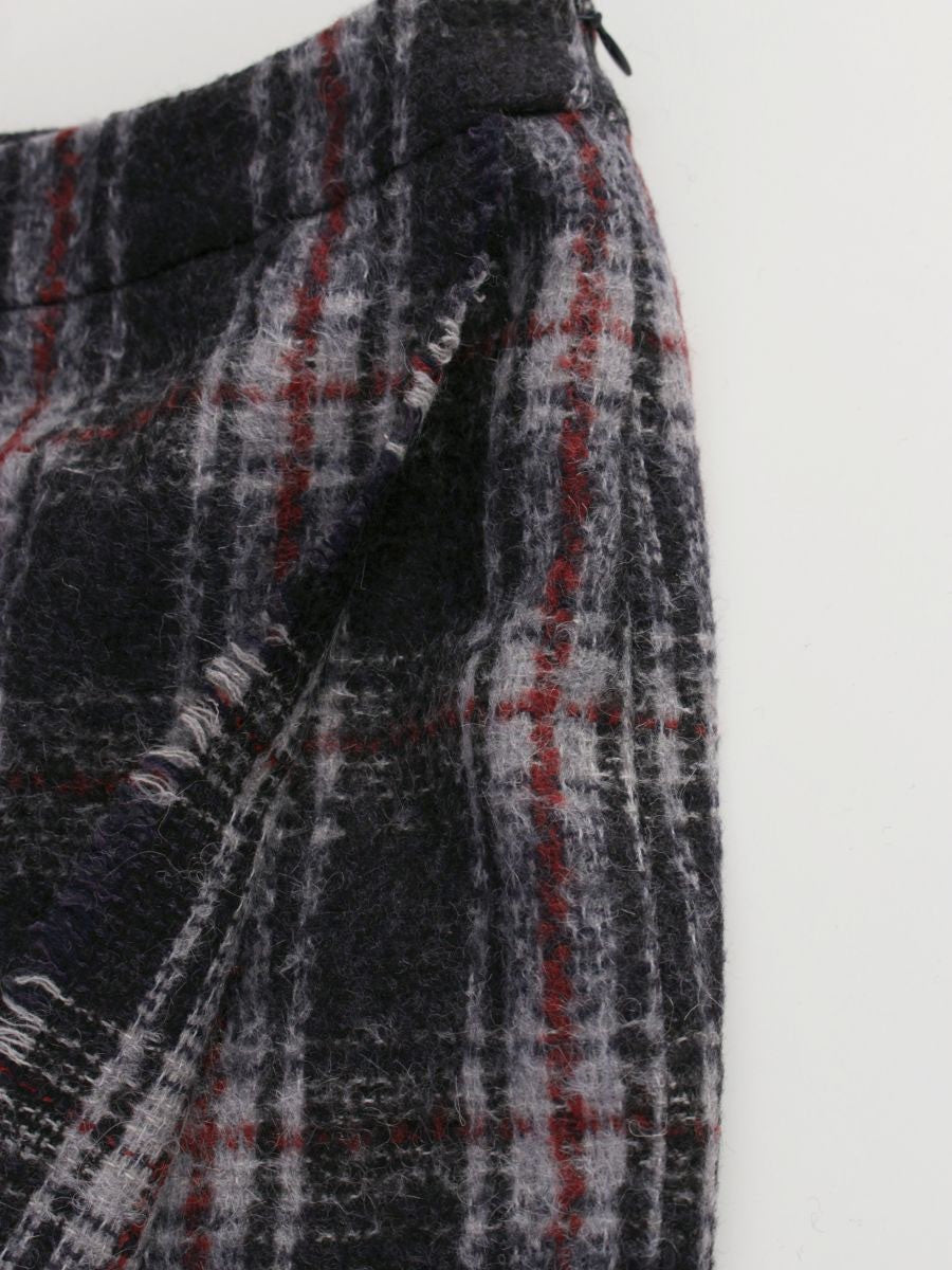 マックスマーラ RN73136 スカート 36 グレー チェック柄 ウール混 IT1Y3ADZ9IQ8 【SALE】