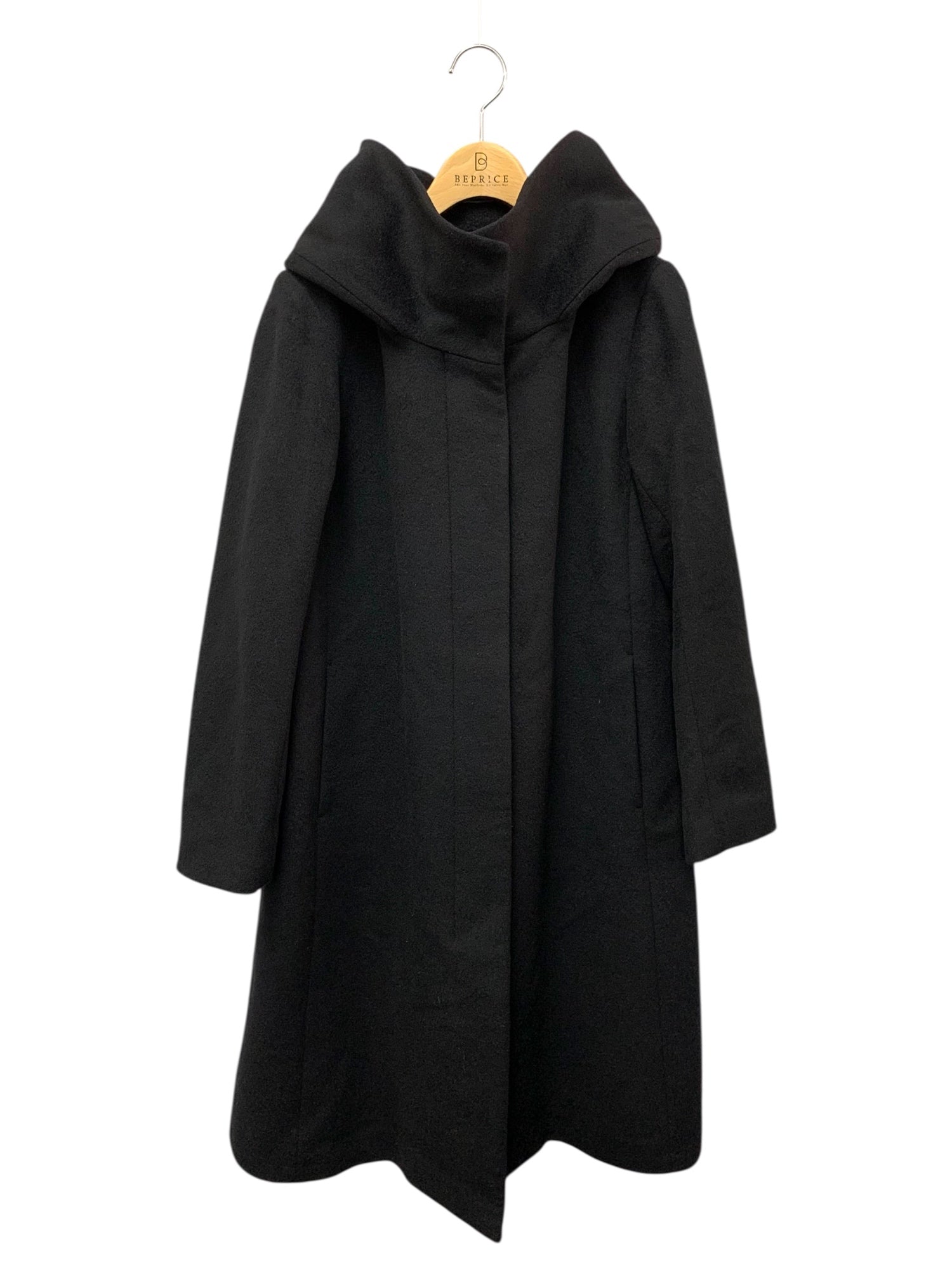 レディース 美品 UNTITLED アンタイトル フード コート ブラック