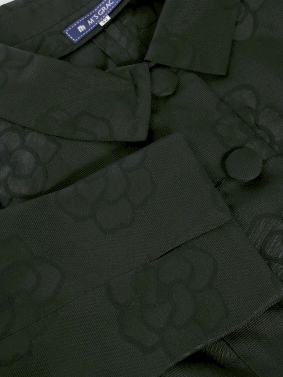 エムズグレイシー 924124 ジャケット 42 ブラック ブルゾン フラワーモチーフ IT8O37ZIHTPM