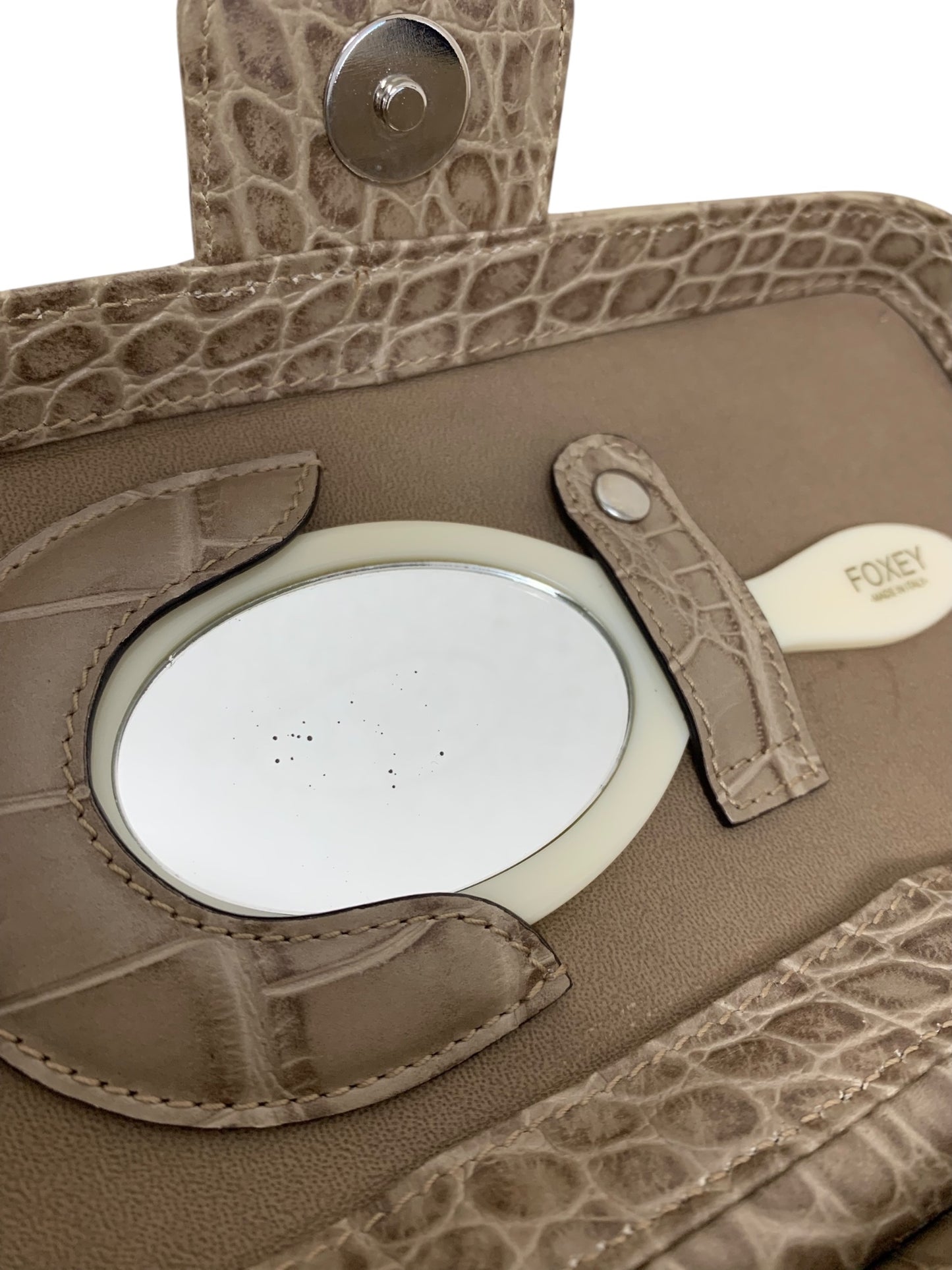 フォクシー ガトーショコラ バニティバッグ ベージュ レザー クロコ型押し 2way IT6M18WTCJDW