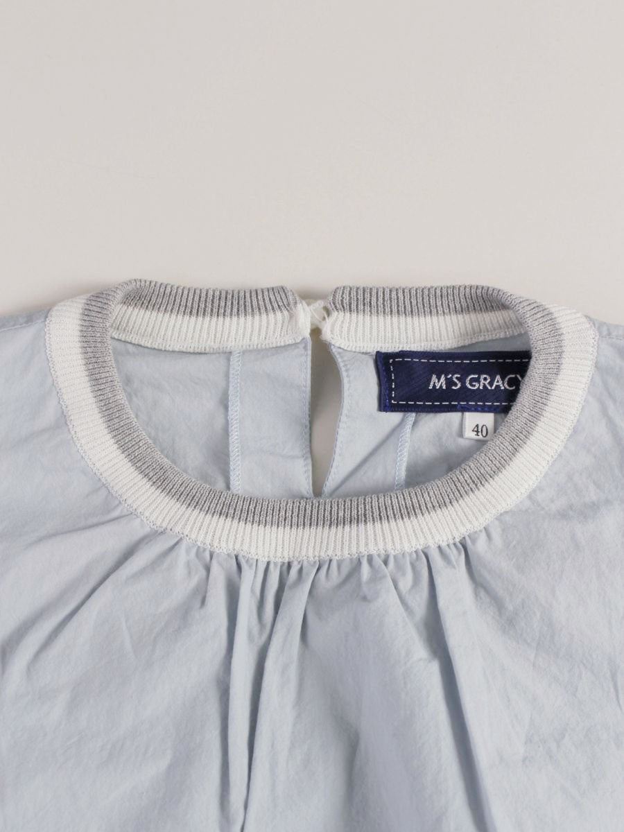 エムズグレイシー Athlesure Blouse 910111 シャツ ブラウス 40 ライトブルー IT4K9HRVZLIK