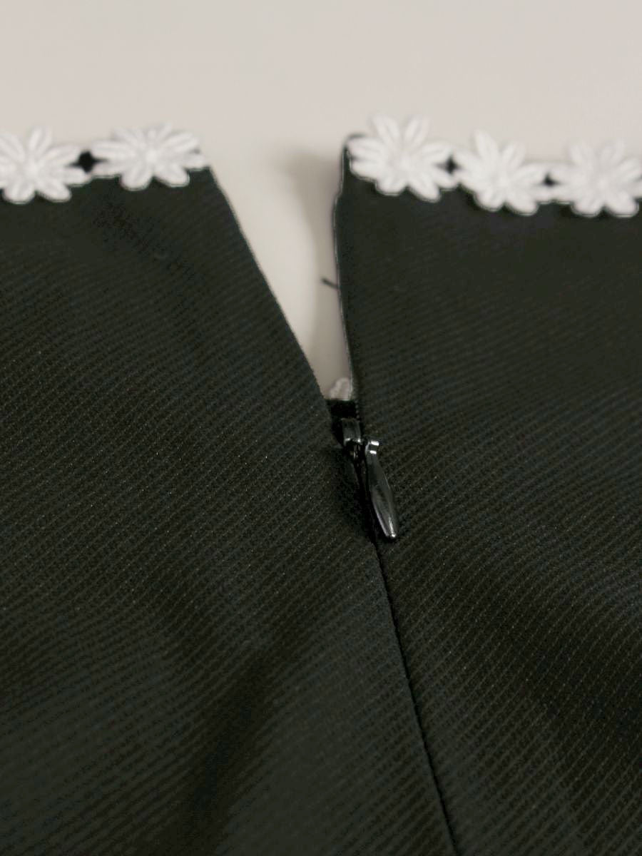 エムズグレイシー 321363 ワンピース 38 ブラック コットン フラワーモチーフ IT1SSGCCO42I