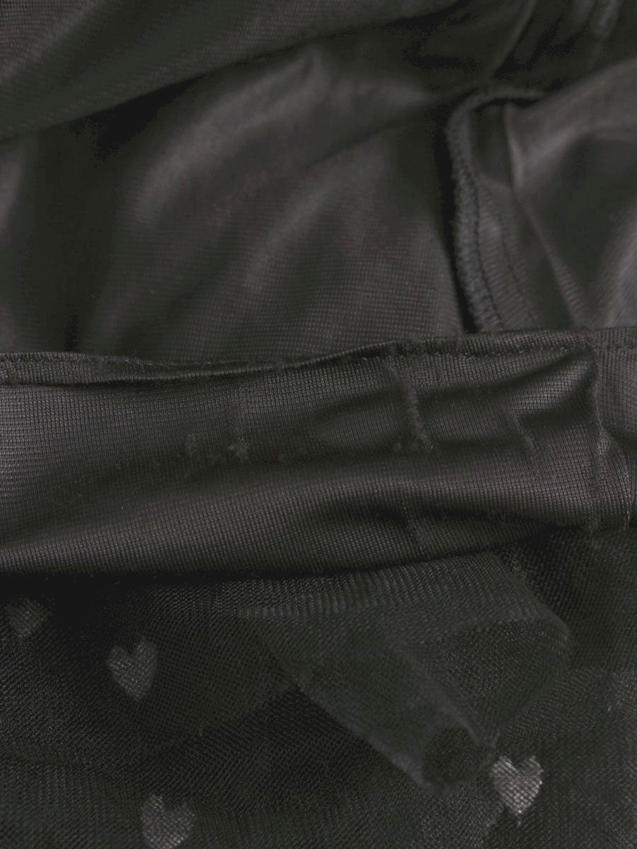 エムズグレイシー 217324 スカート 40 ブラック ハート刺繍 シフォン ITG3X3DLHQTN