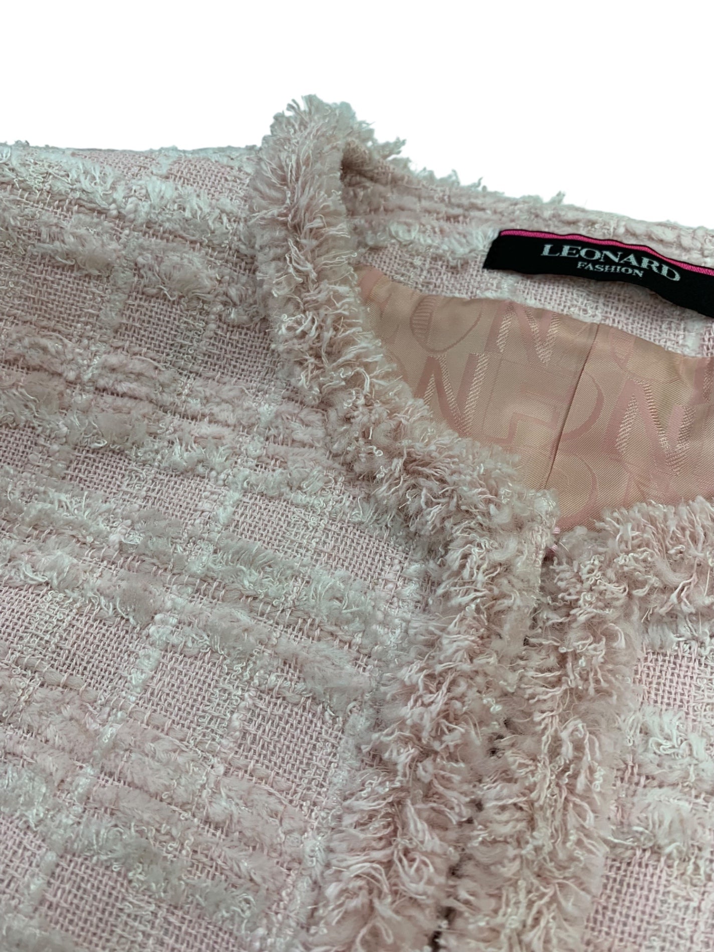 レオナールファッション 0321952 ノーカラージャケット 38 ピンク ツイード ITPH19JGX9GA 【SALE】