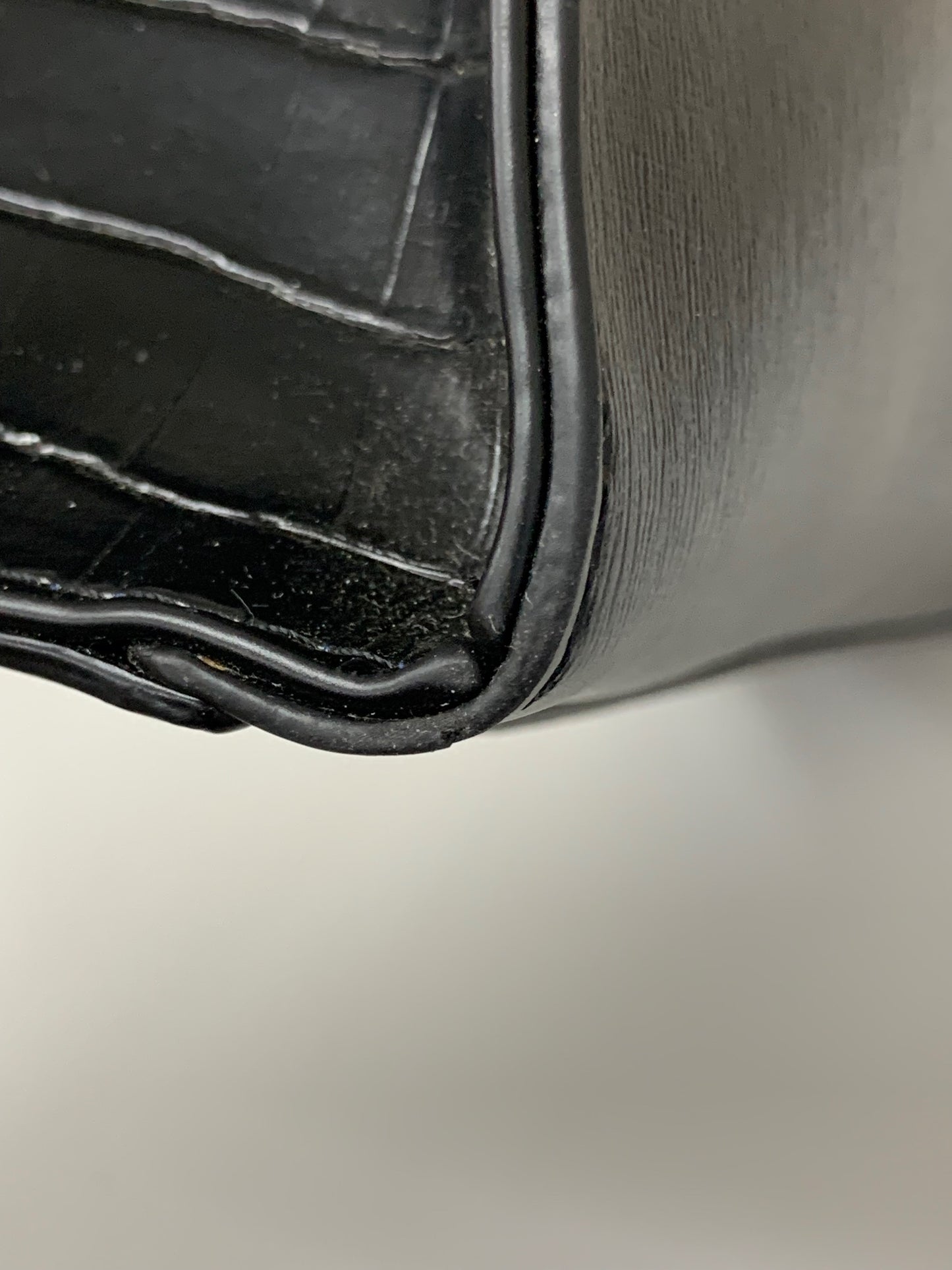 エムズグレイシー 774518 ハンドバッグ ブラック リボン クロコ型押し IT3Y2EJ3GZ6H 【SALE】