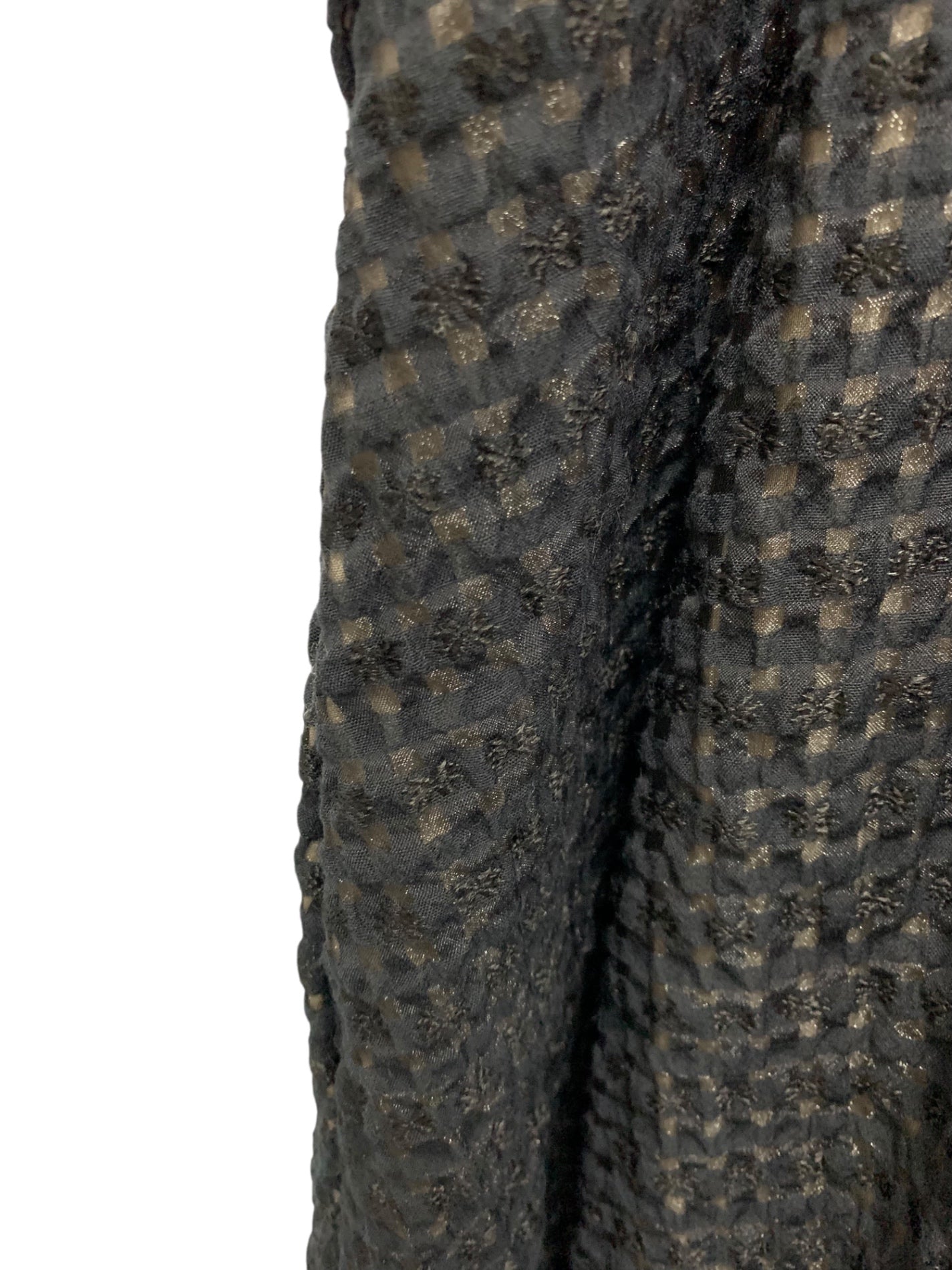 フォクシーブティック Dress Lgende 44361 ワンピース 40 ブラック クルーネック バックジップ チェック ITWMBF0OED3C