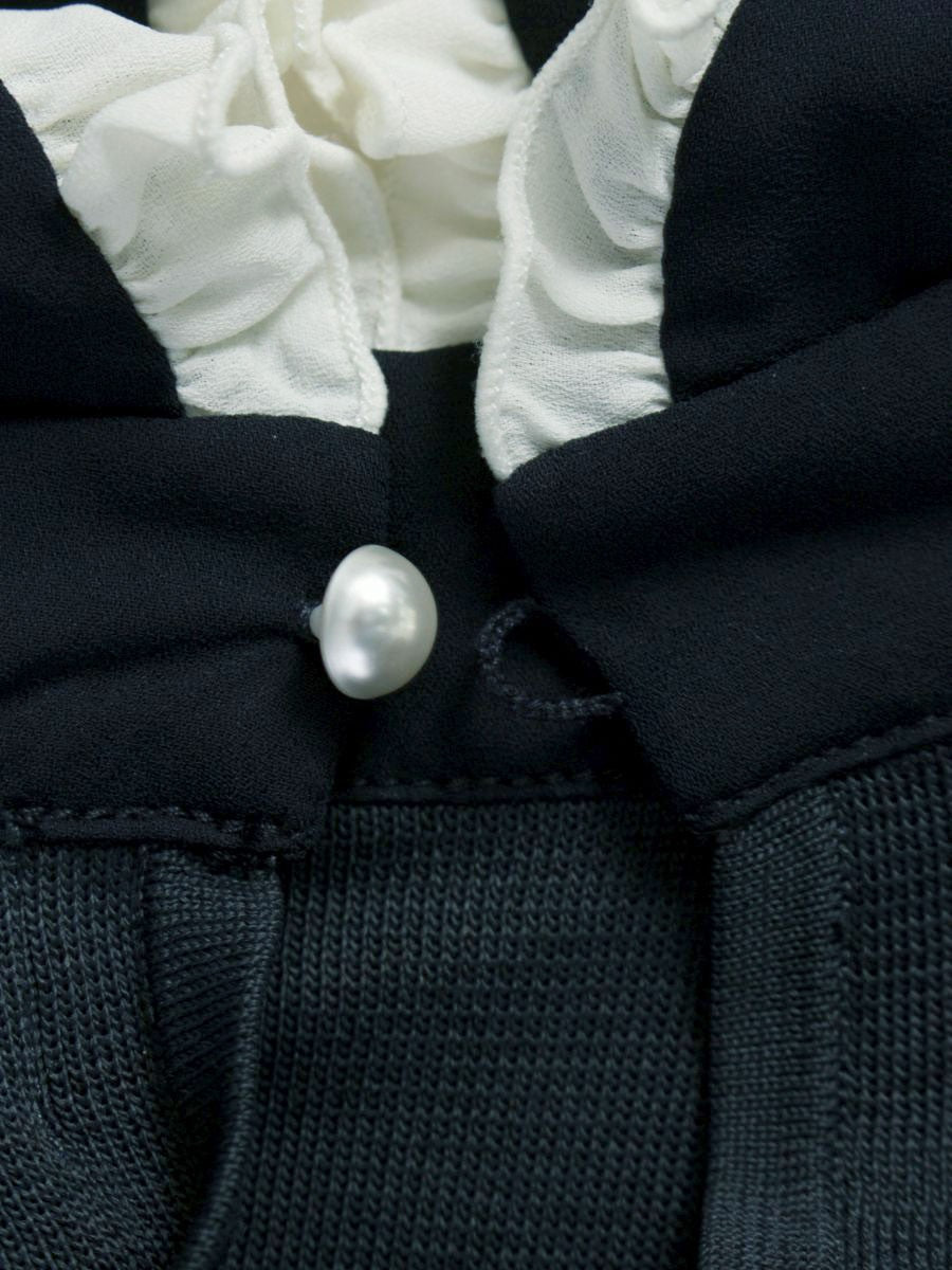 エムズグレイシー 918546 カットソー 38 ネイビー 衿フリル ITC80EX9G1J4