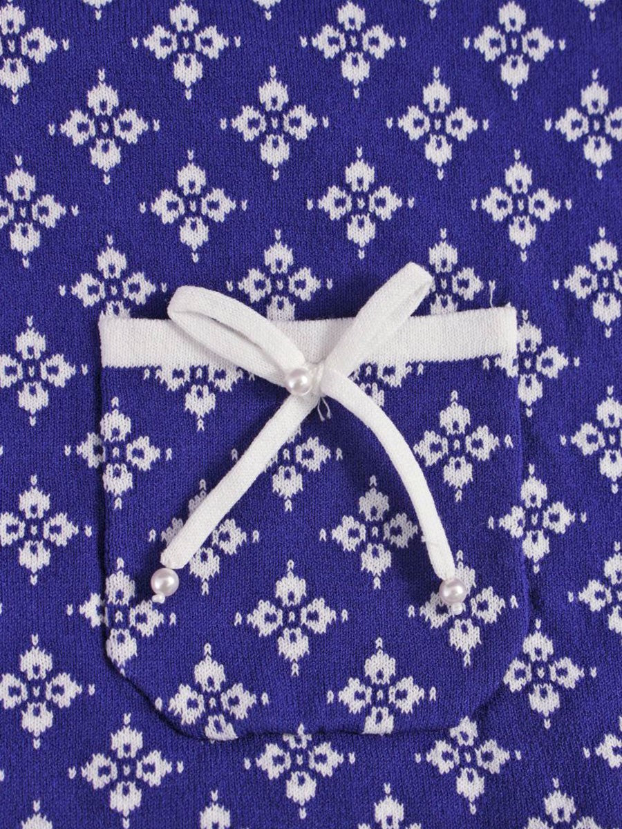 スーパービューティー ボレロ 42 ブルー フェイクパール ノーカラー リボン ITILPB9WUJW9