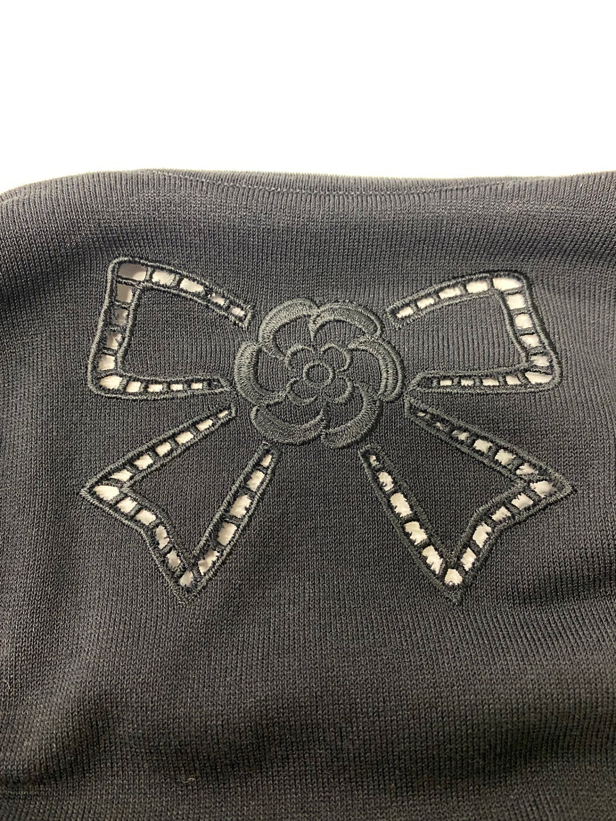 エムズグレイシー リボン刺繍入りニット 218328 40 ブラック ITC5SIH3XKY6