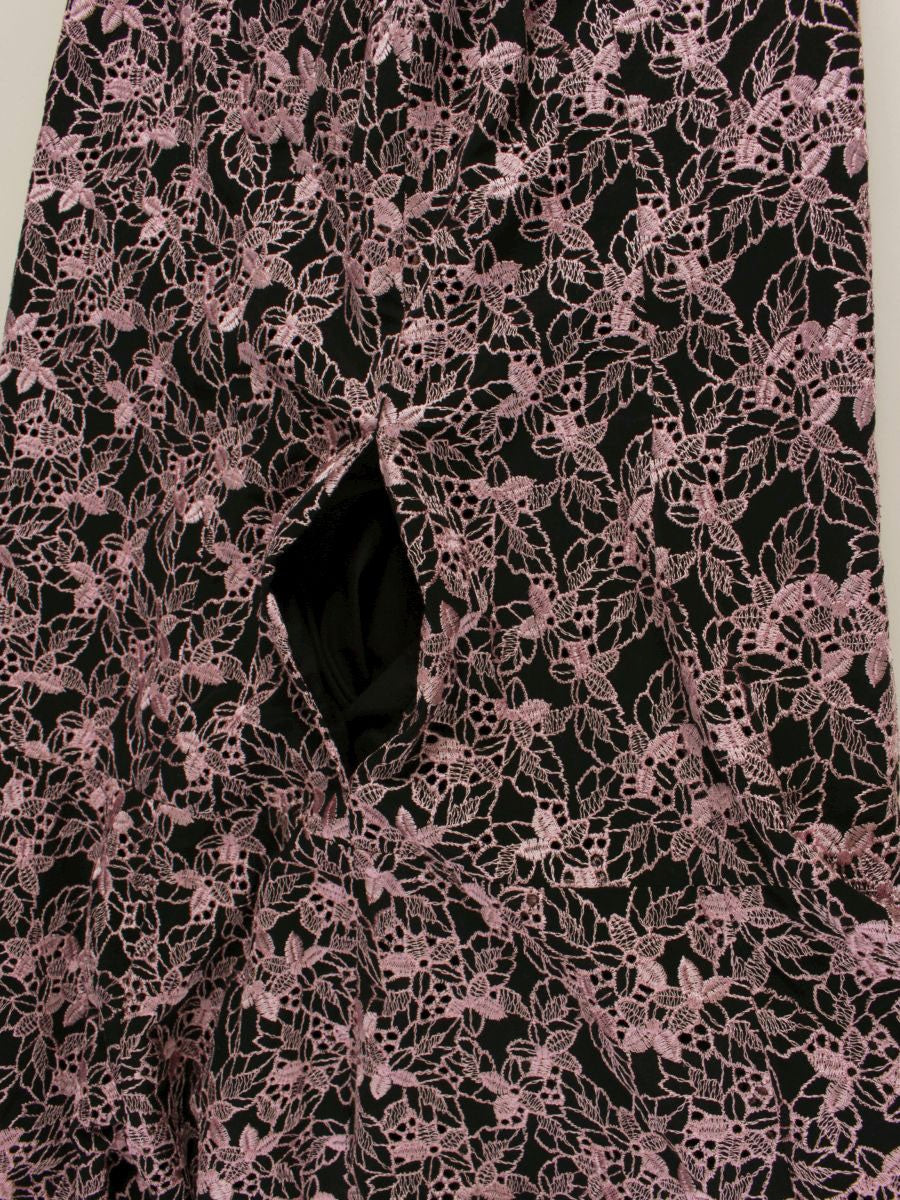 トッカ OPTOGA0120 ワンピース 0 ブラック/ピンク フラワーモチーフ 刺繍 IT4OFKQZKFA9