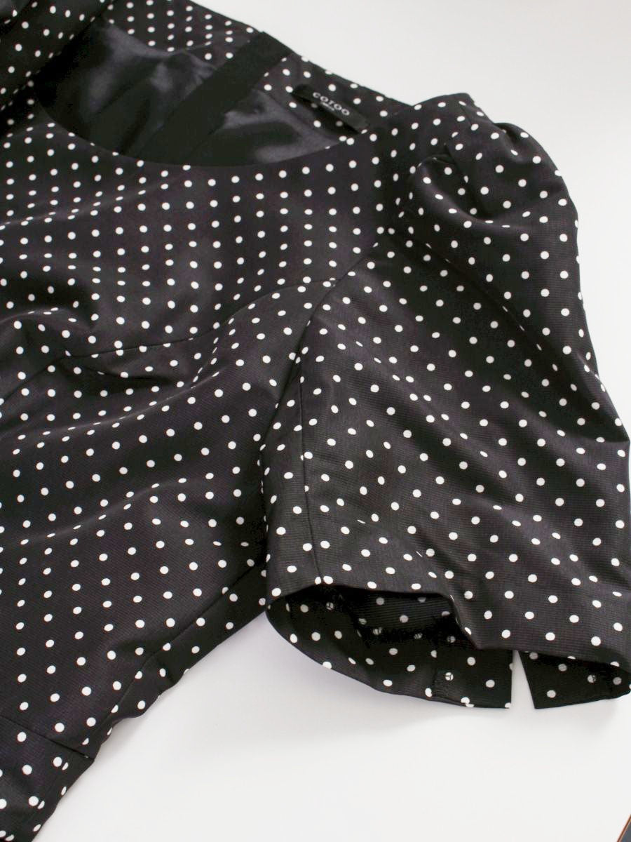 コトゥー W3J16-438-05 ワンピース 40 ブラック ドット 裾バルーン ITNXXW0458A8