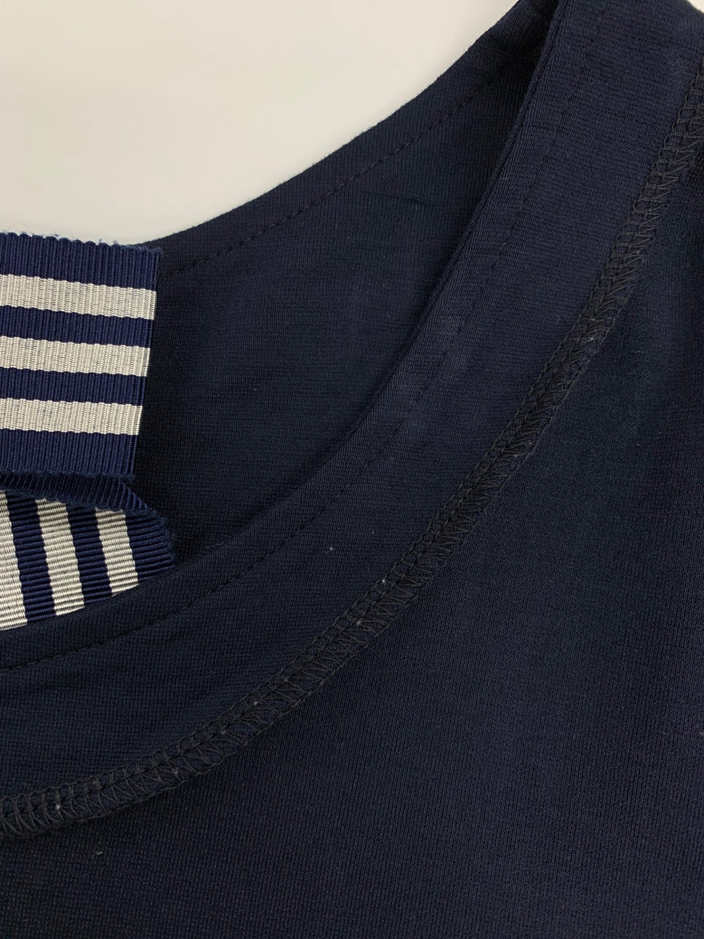 エムズグレイシー 525517 トップス 38 ネイビー リボン ラインストーン ロゴ ITEPWKZYJ1YQ