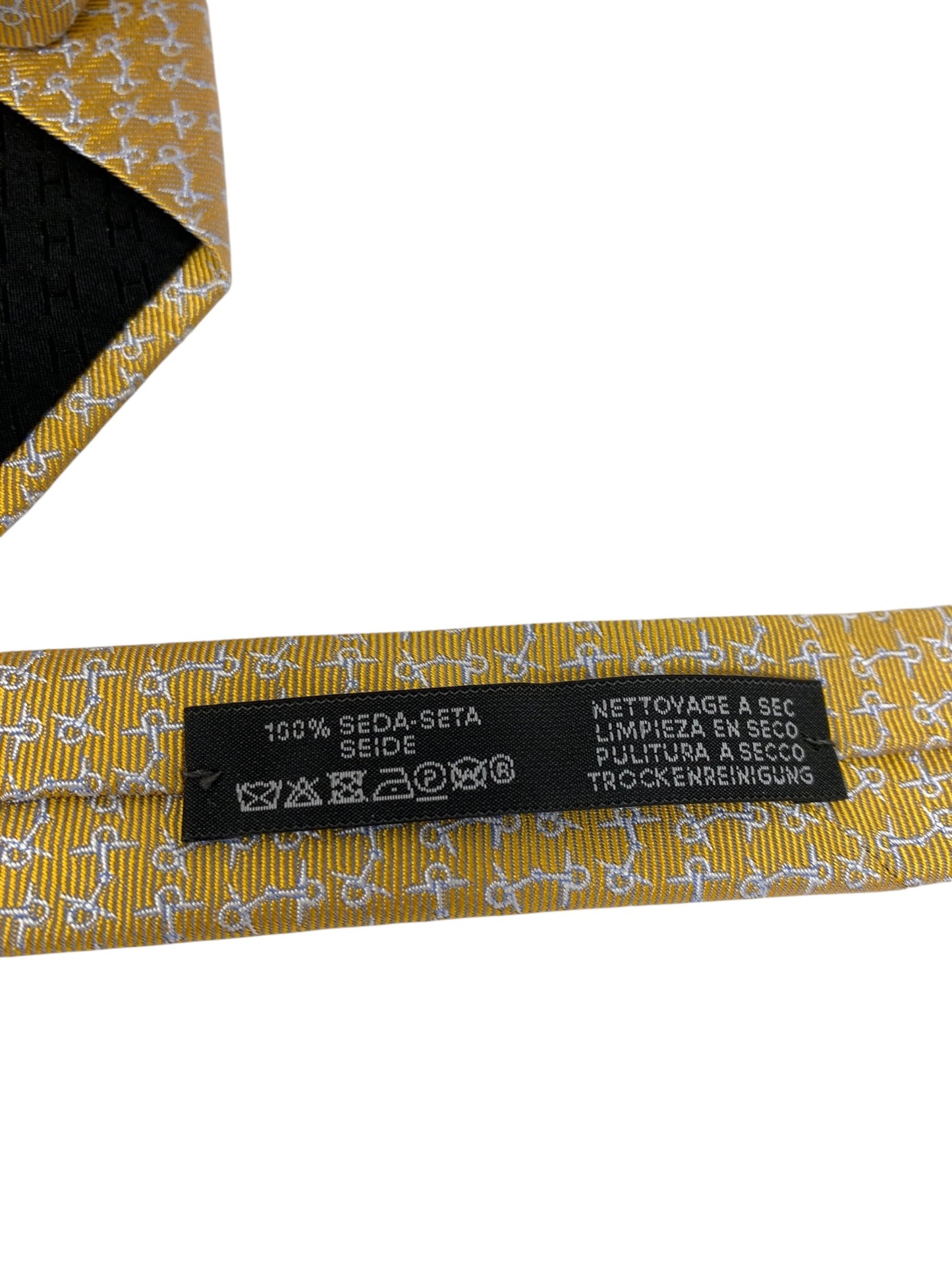 エルメス ヘヴィシルクタイ7 モール・ア・エギュイユ ネクタイ ゴールド ITNRU18XVW8K