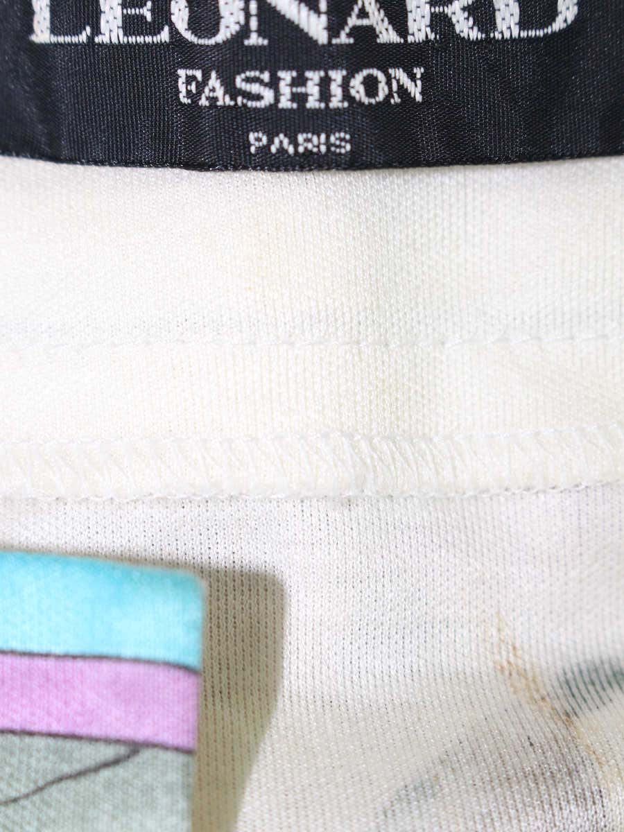 レオナールファッション 0339121 ブラウス M アイボリー コットン ロゴボタン シースルー フラワー IT17RWL90VYO