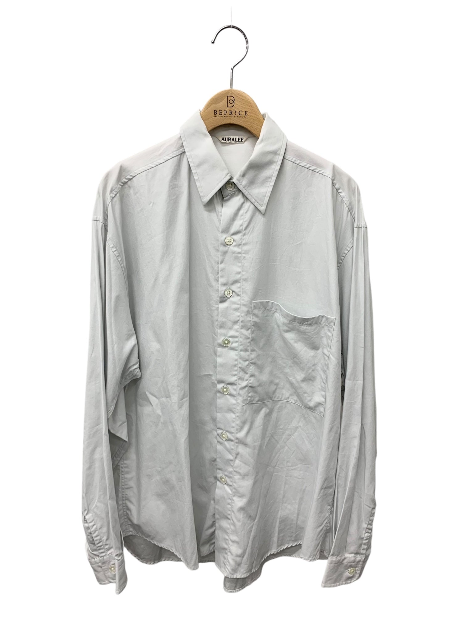 オーラリー WASHED FINX TWILL BIG SHIRTS A8AS02TN シャツ 3 グレー コットン |  中古ブランド品・古着通販ビープライス