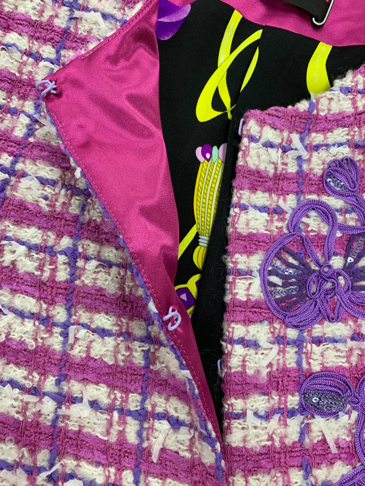 レオナールファッション 0331053 ジャケット 38 パープル ツイード スパンコール 24SS IT24D6BM0R5S 【SALE】