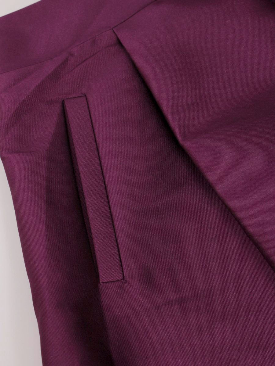 エムズグレイシー 727536 スカート 38 パープル サテン フレアー ITXXSJMMGMGU 【SALE】