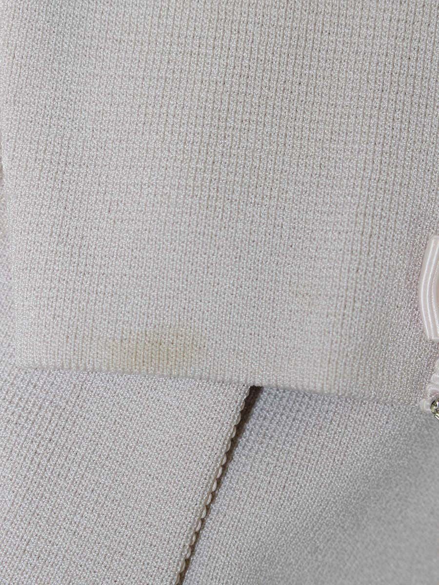 スーパービューティー カーディガン 40 ベージュピンク フラワーモチーフ ビジュー ITYOYDVUXWOG