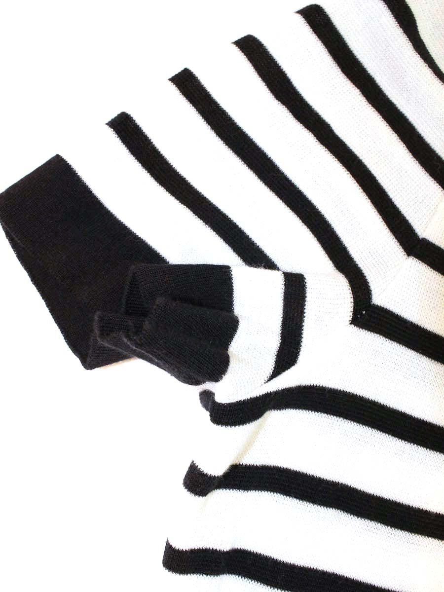 エムズグレイシー Border Knit One-piece 918320 ワンピース 40 ブラック ビーズロゴ ITQ234QGJWYO