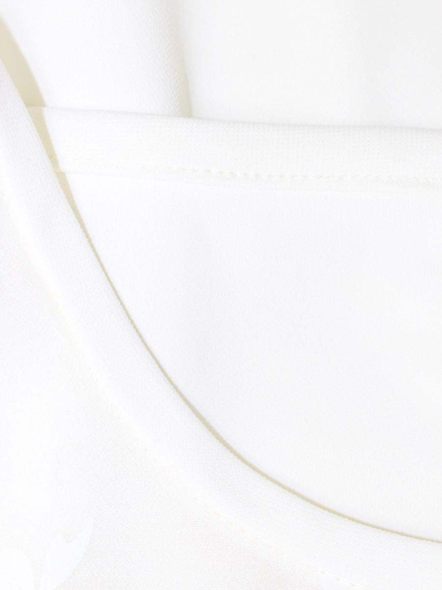 エムズグレイシー 115101 チュニック 38 ホワイト シフォン リボンモチーフ IT9K6ZVY4V24