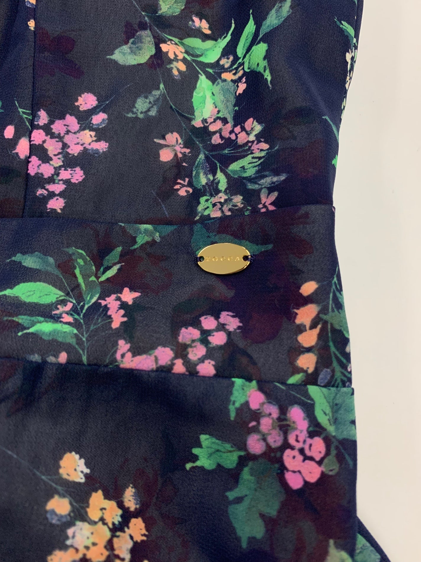 トッカ WATERCOLOR HARMONY ウォーターカラー ハーモニー OPTONX0420 ワンピース 6 ネイビー フラワープリント ITDFAPYBXYWC