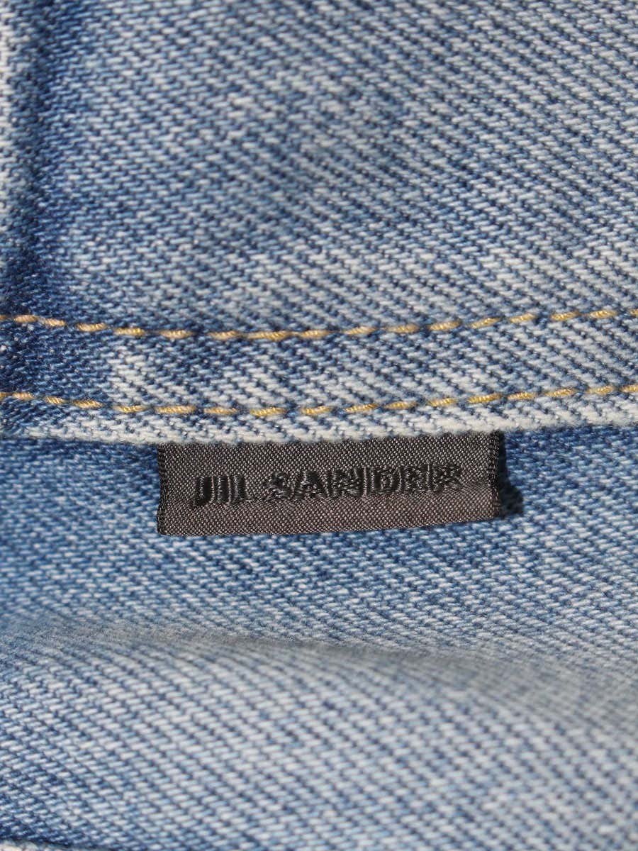 ジルサンダー POCKET SKIRT PJJWLM6643 デニムスカート S ブルー ダメージ加工 IT655DZ5BQ86