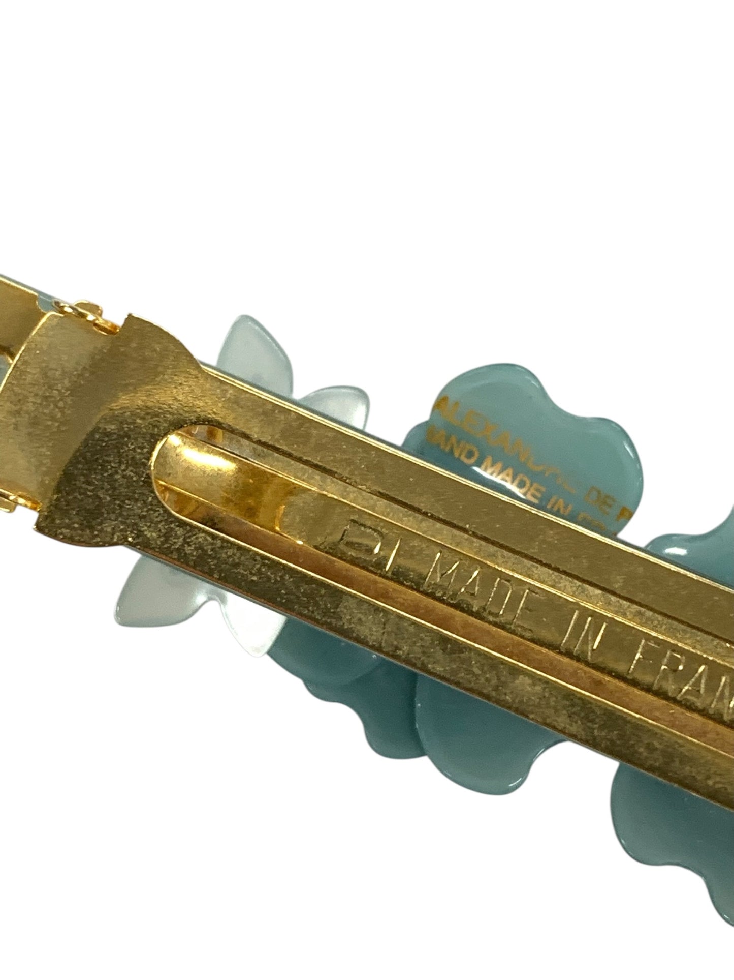 アレクサンドルドゥパリ バレッタ ブルー フラワー パール ITQS34VY67IY