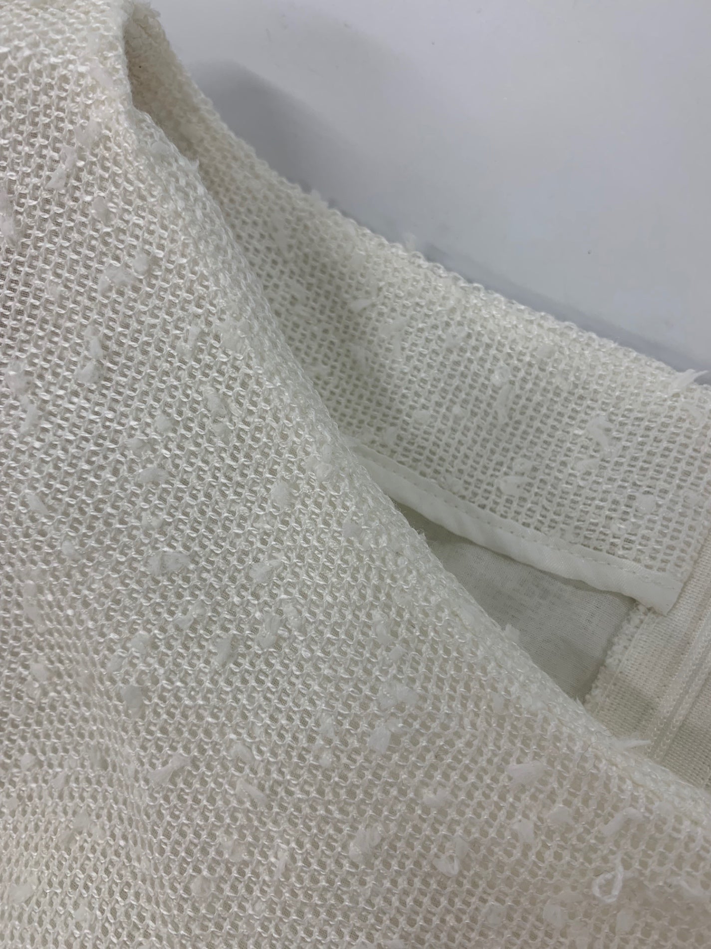 エムズグレイシー 絡み織りロー切り替え 411320 ワンピース 40 ホワイト リネン混 ITCNC1LMCQFO