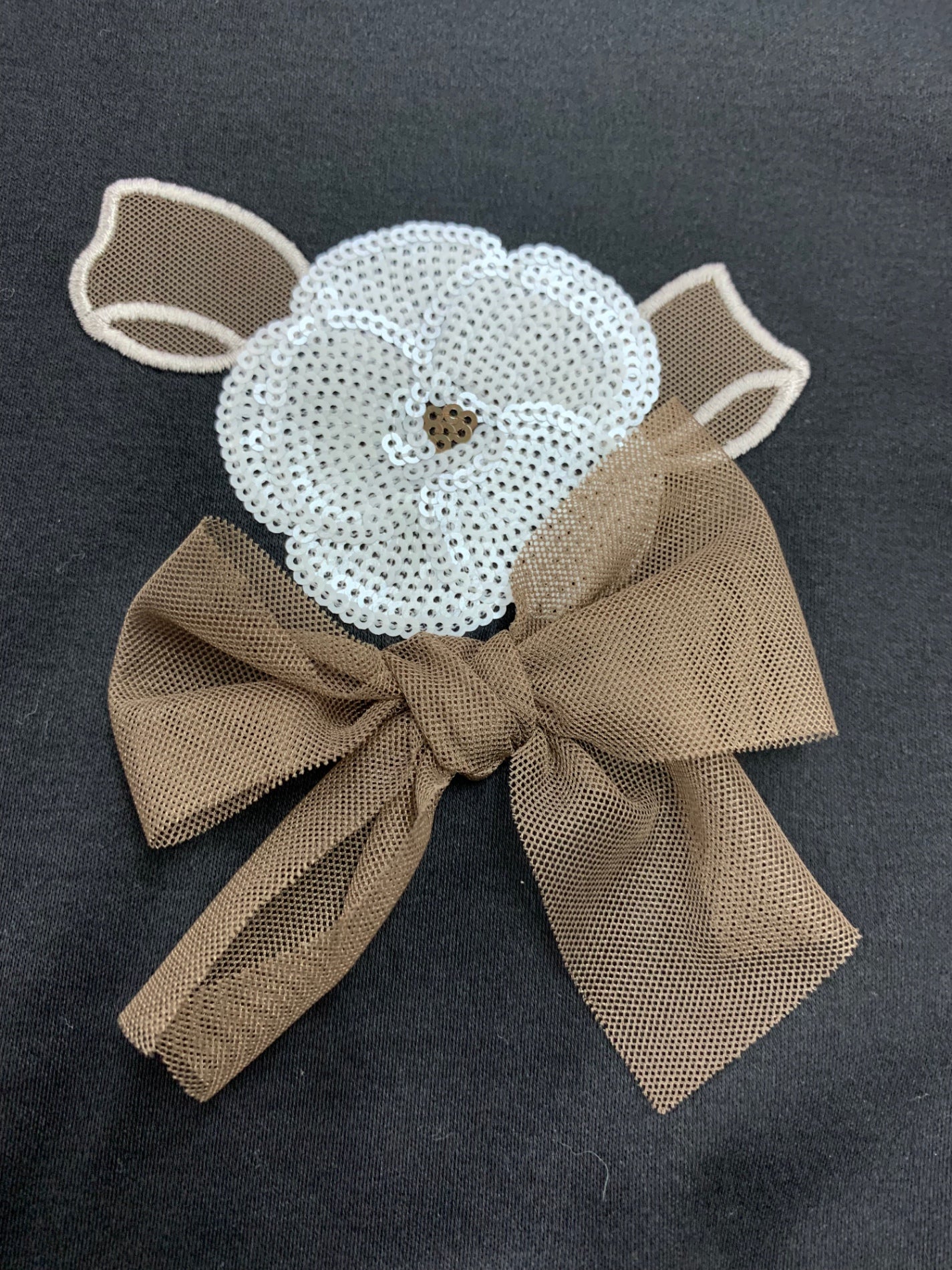 エムズグレイシー 415302 カットソー 38 ブラック カメリア ビーズ リボン IT1OXMX5VGU4 【SALE】