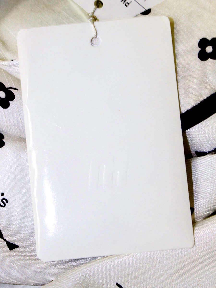 エムズグレイシー 417101 スカート 40 ホワイト フラワー リボンモチーフ タックフレア ITJGZN4NYHCS