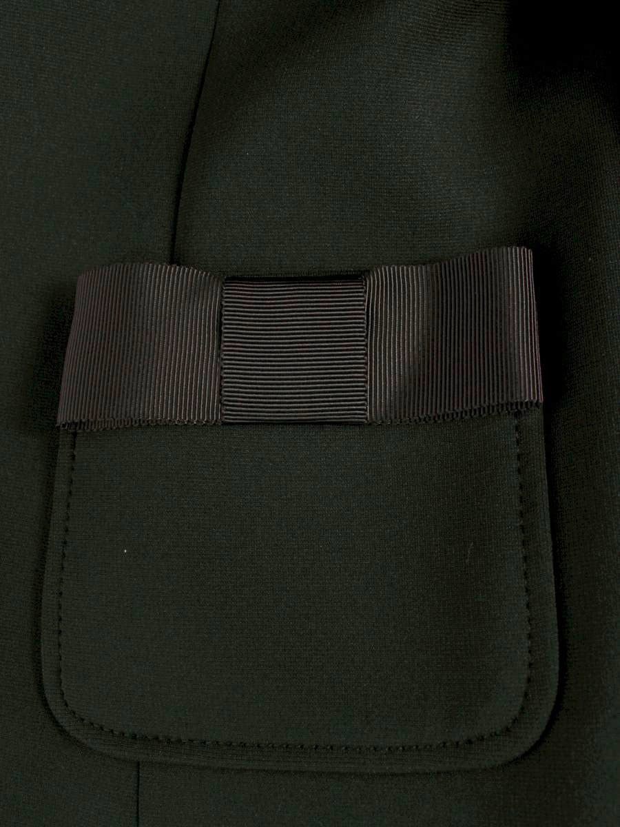 エムズグレイシー ジャケット 114101 カメリア ダブルジップ リボン 40 ブラック ITGG4ODHQB7S