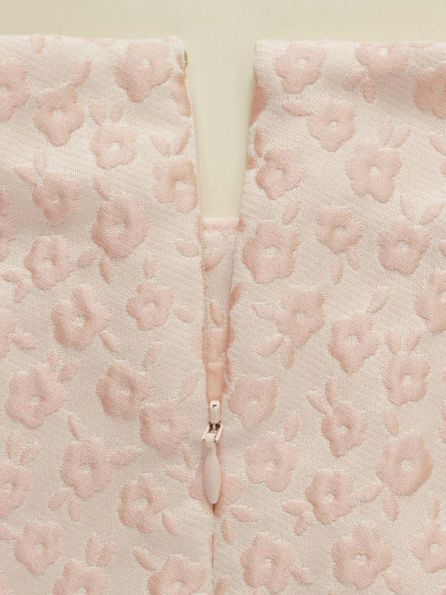 エムズグレイシー 011134 ワンピース 36 ピンク フラワーモチーフ エンボス リボン IT1NPWL6BVV6