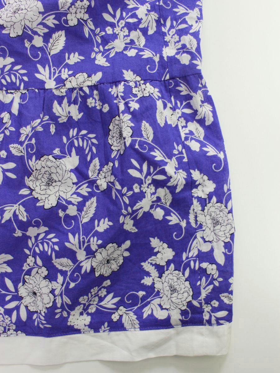 スーパービューティー ワンピース 42 ブルー フラワープリント ITT4S93FYHMQ 【SALE】