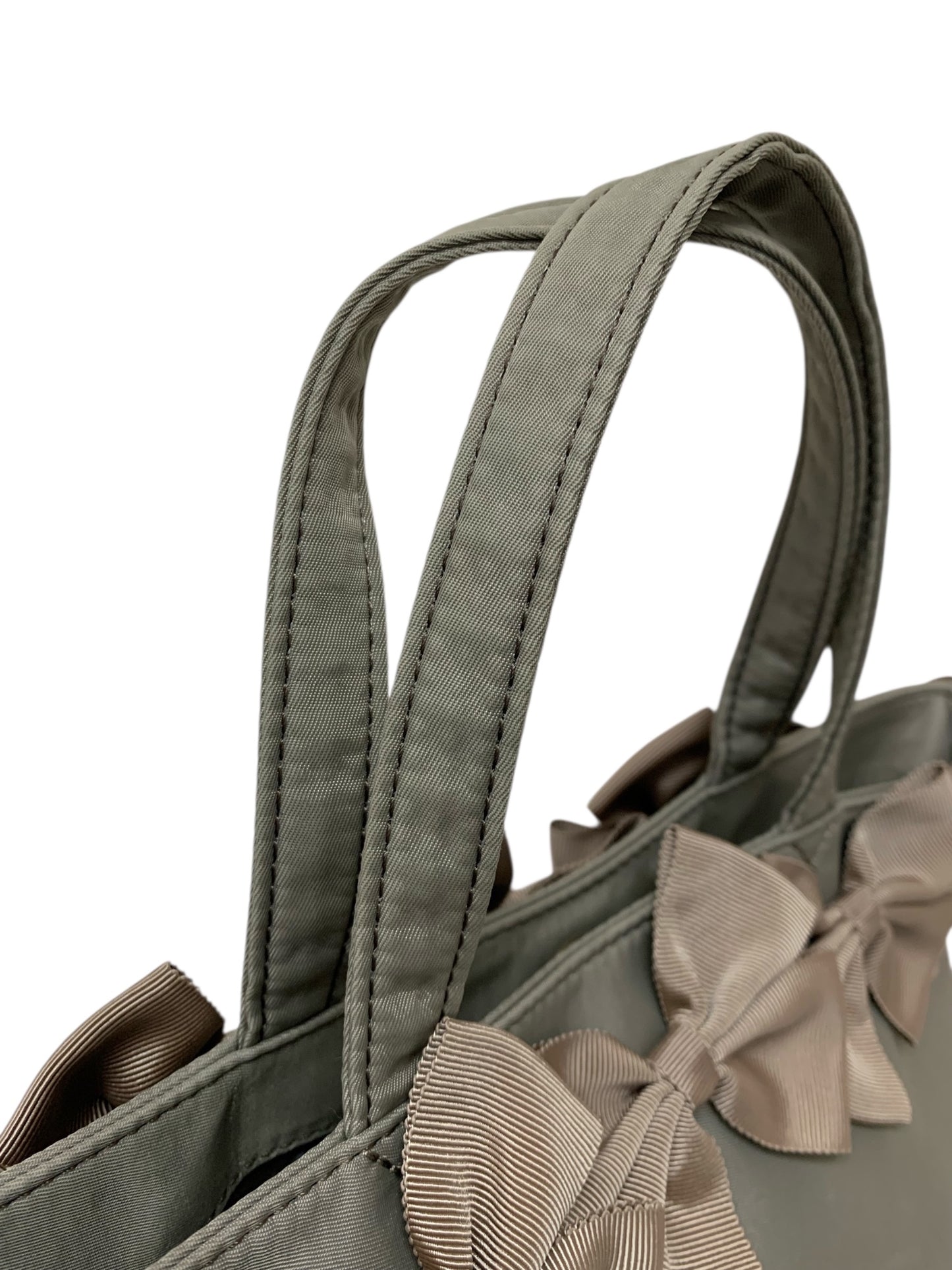 エムズグレイシー Ribbon Pearl Tote 894516 トートバッグ グレージュ ナイロン ITLC13PZCBAG