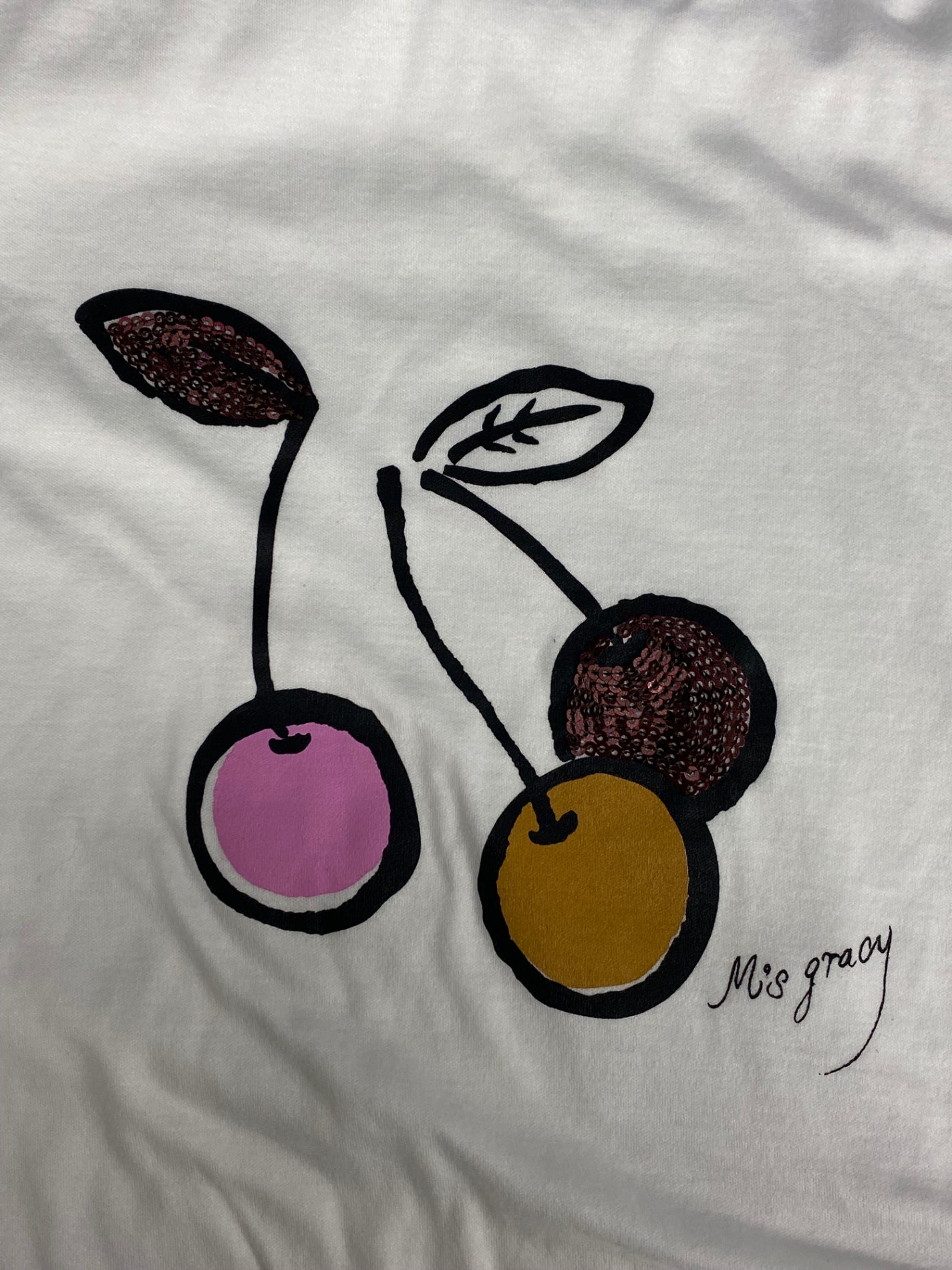 エムズグレイシー CherryCut sew 815315 Tシャツ カットソー 40 ホワイト スパンコール ITQQ04KIJZVA