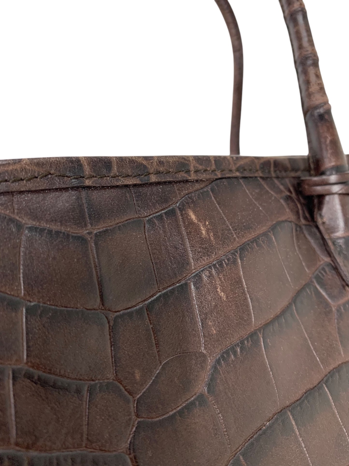 フォクシーブティック トートバッグ ブラウン クロコ型押し タッセル マグネット開閉式 IT0T0LCVZDW0 【SALE】