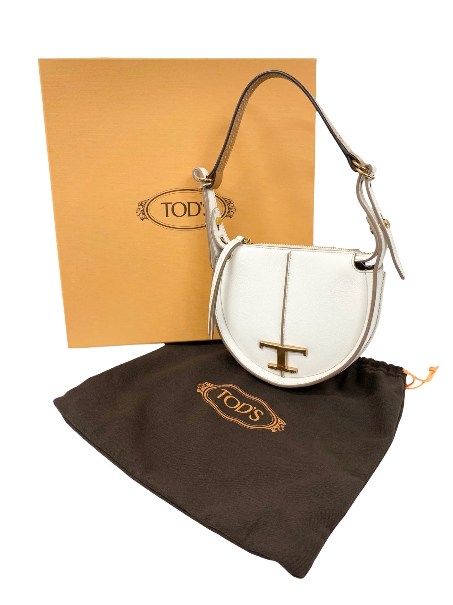 トッズ ホワイト Tタイムレス ハーフムーン マイクロサイズ ハンドバッグ ITXP45H1Q5LK