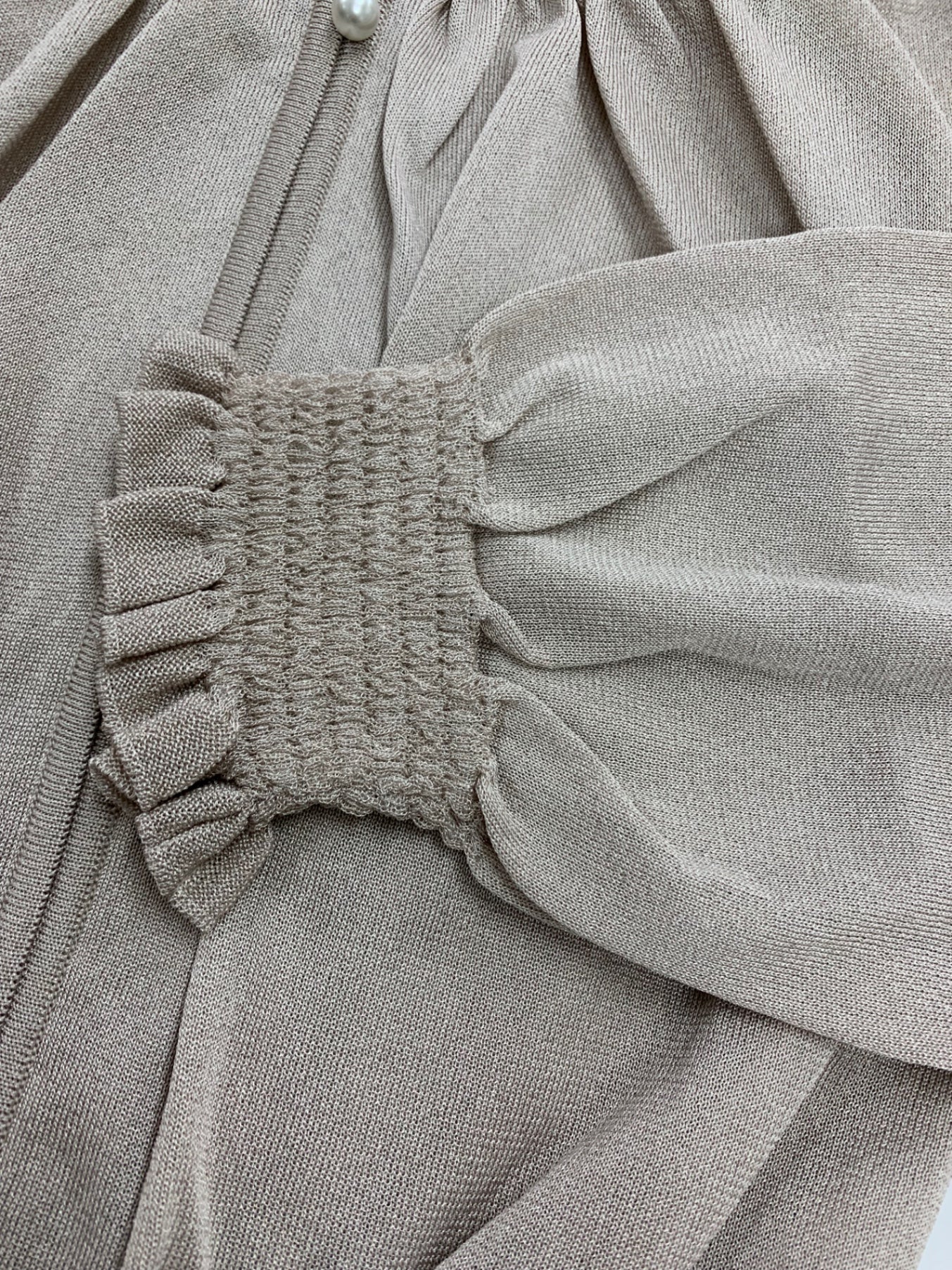 ルネ 5522151 カーディガン 38 ピンク パール ジップ フリル パフスリーブ ITY7L49694F7